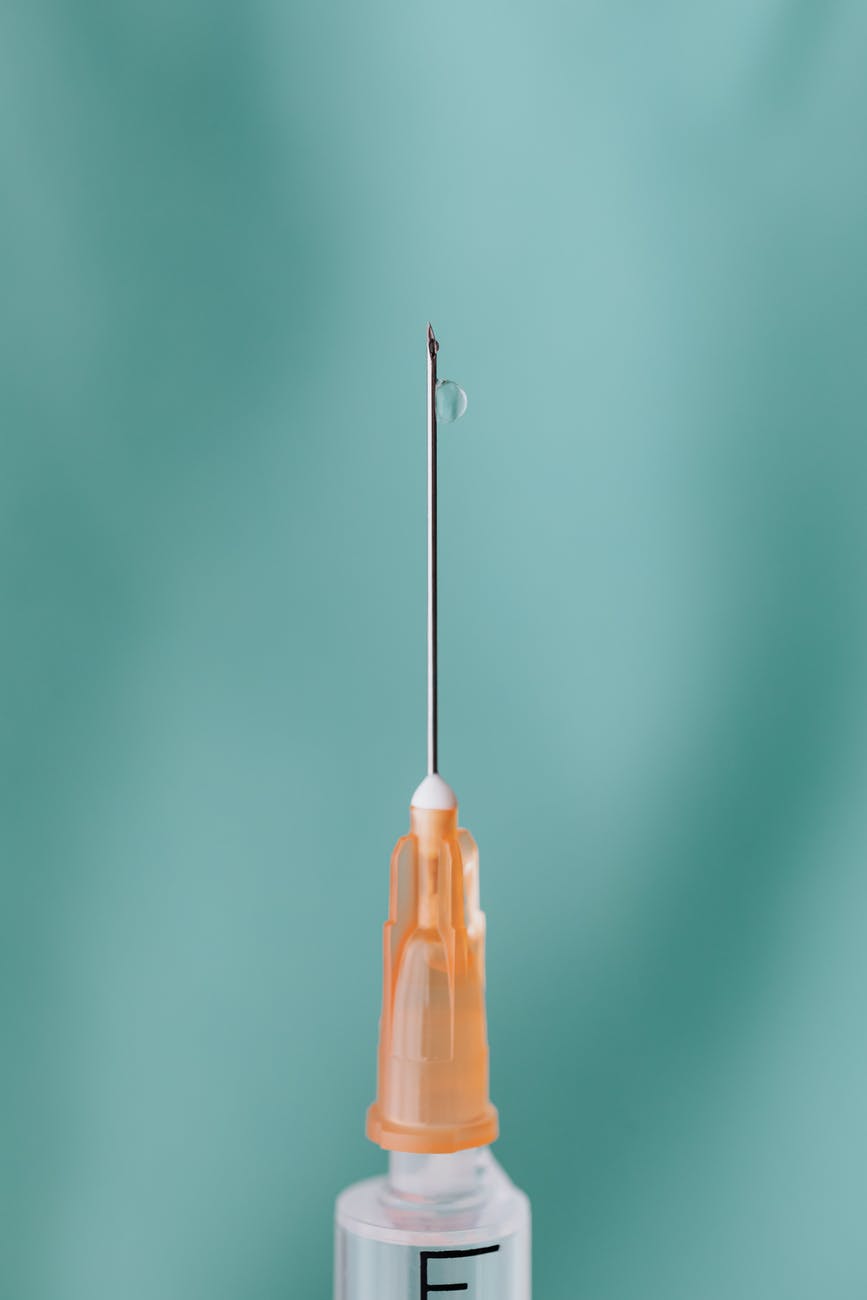 close up view of needle of a vaccine